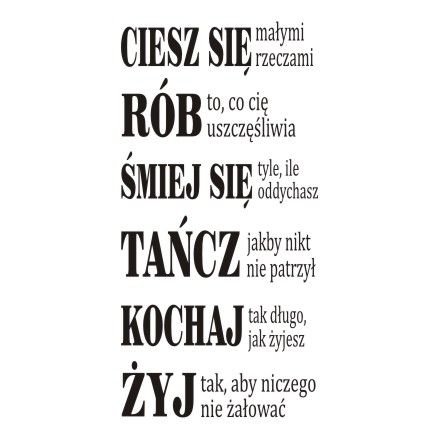 Napis na ścianę naklejka Ciesz się małymi... 207, 200x100 cm