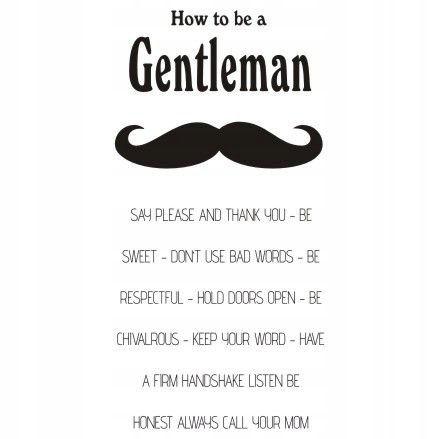 Napis na ścianę naklejka How To Be A Gentleman 200, 200x100 cm