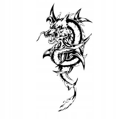 Naklejka na ścianę dragon tribal azja Smok 26, 92x48 cm