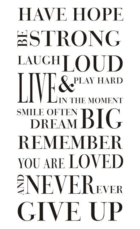 Napis na ścianę naklejka Have Hope Be Strong.. 37, 200x100 cm