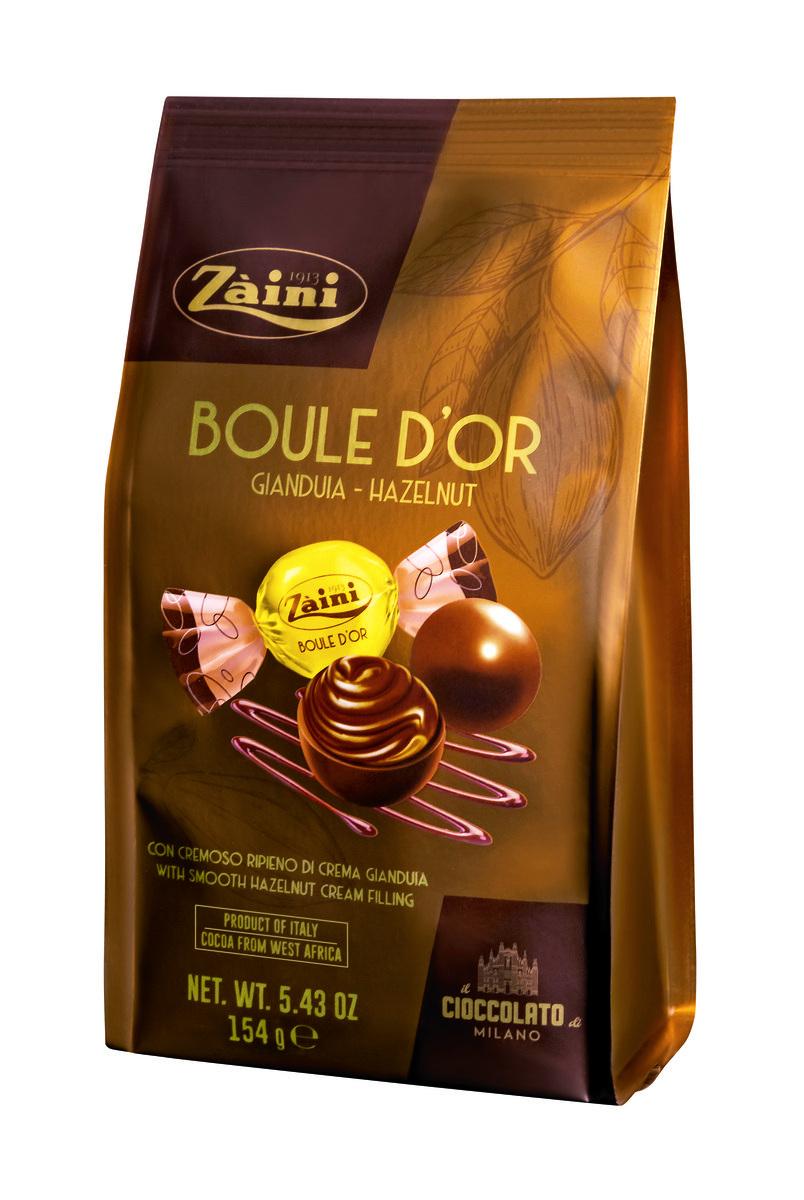 Zaini, praliny czekoladowe nadziewane Boule D'Or Gianduia, 154 g