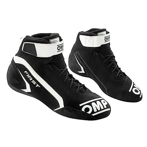 Omp Unisex FIA 8856-2018 Buty First Race My2021 czarne/białe, rozmiar 42 buty do łodzi, standardowe, EU