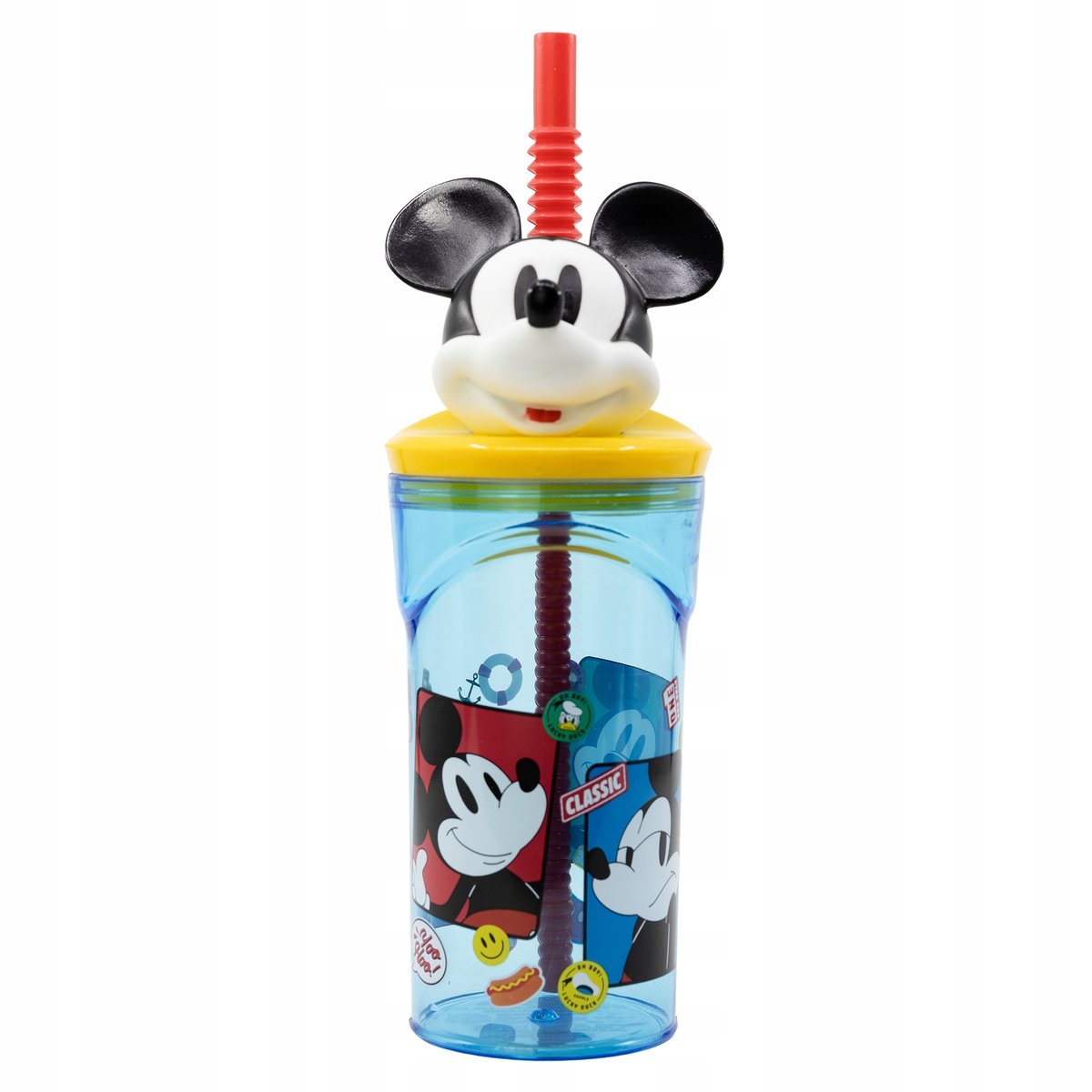 MYSZKA MICKEY DISNEY KUBEK SZKLANKA ZE SŁOMKĄ 3D