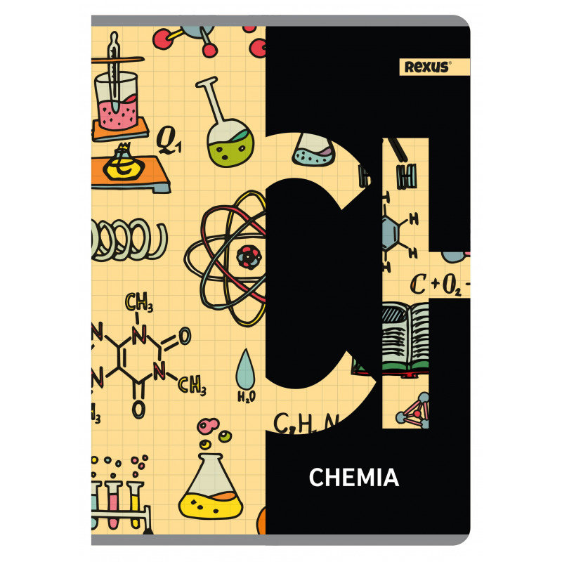 Zeszyt tematyczny, chemia w formacie A5, 60 kartek w kratkę, metalizowany