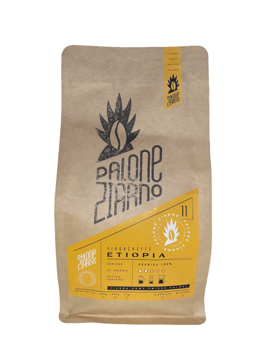 Kawa Ziarnista Etiopia Yirgacheffe 500g  100% Arabica Świeżo Palona