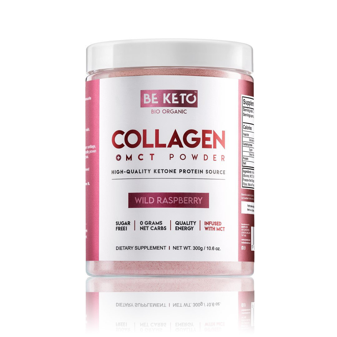 BeKeto, Keto Kolagen z Olejem MCT, Dzika Malina, 300 g