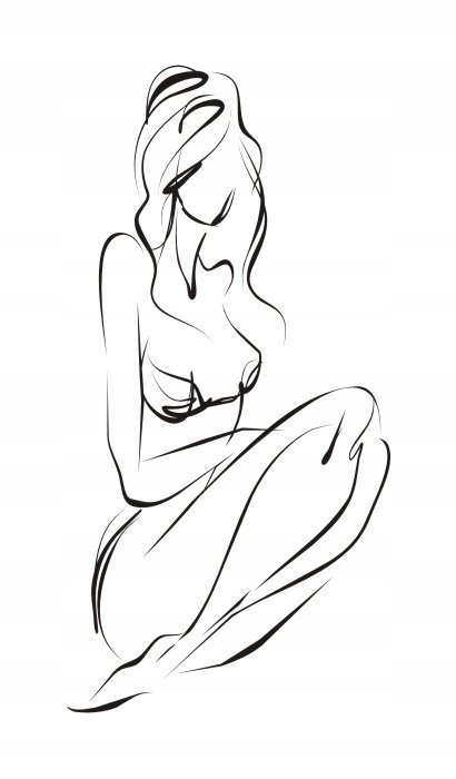 Naklejka na ścianę sylwetka postać kobieta Akt 13, 150x75 cm