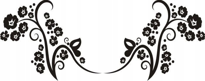 Naklejka na ścianę motyl kwiaty dekor Ornament 137, 100x40 cm