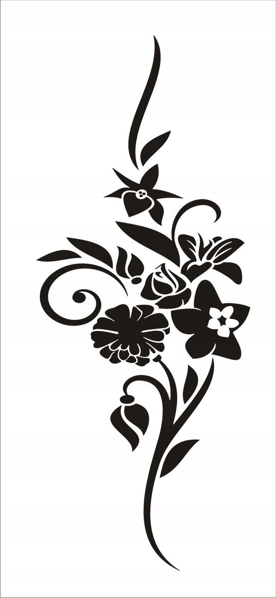 Naklejka na ścianę motyl kwiaty dekor Ornament 118, 100x40 cm