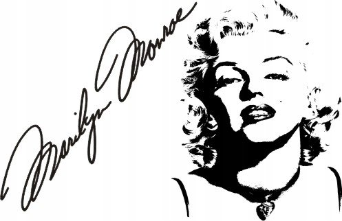 Naklejka na ścianę autograf Marilyn Monroe 4, 75x48 cm