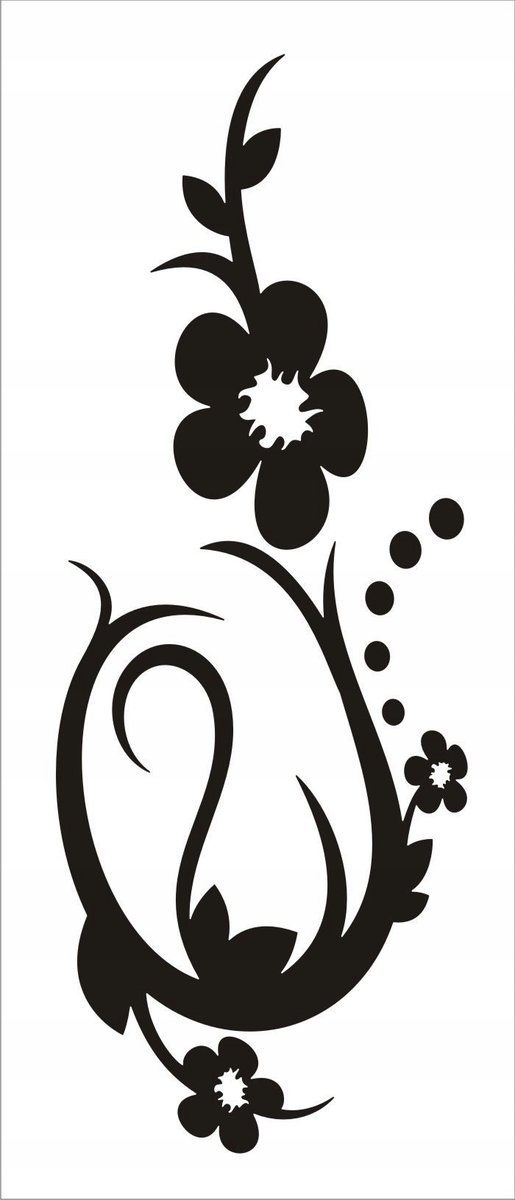 Naklejka na ścianę motyl kwiaty dekor Ornament 124, 100x40 cm