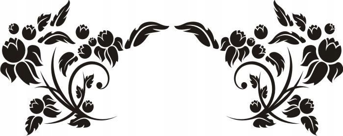 Naklejka na ścianę motyl kwiaty dekor Ornament 113, 100x40 cm