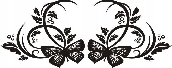 Naklejka na ścianę motyl kwiaty dekor Ornament 121, 100x40 cm