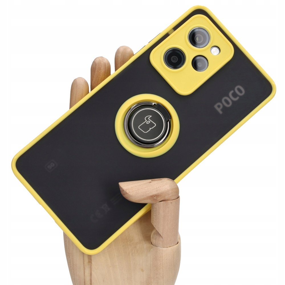 Bizon Etui Case Hybrid Ring do Xiaomi POCO X5 Pro, żółte