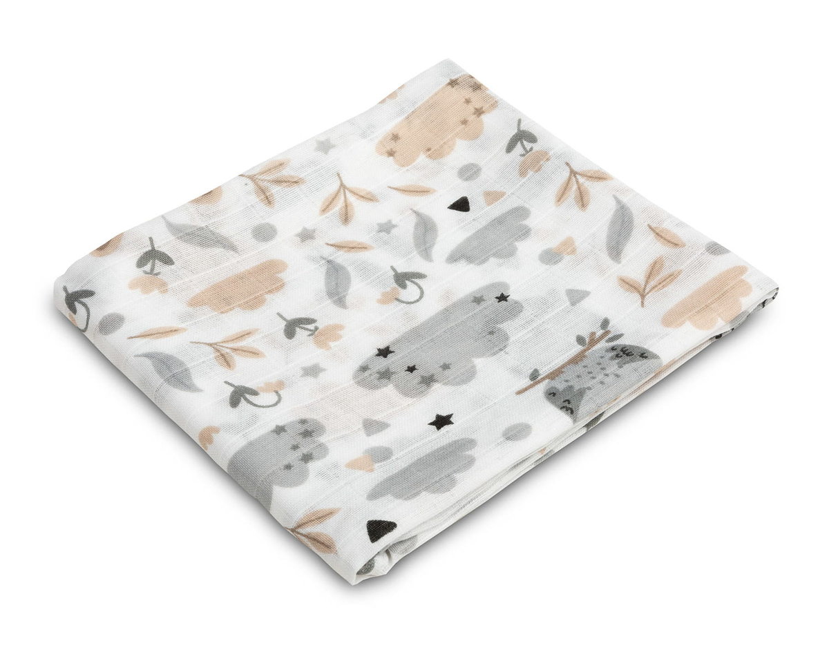 Czas Bobasa Pielucha Muślinowa Premium Kocyk Otulacz 120x120cm Przyjaciele 0479