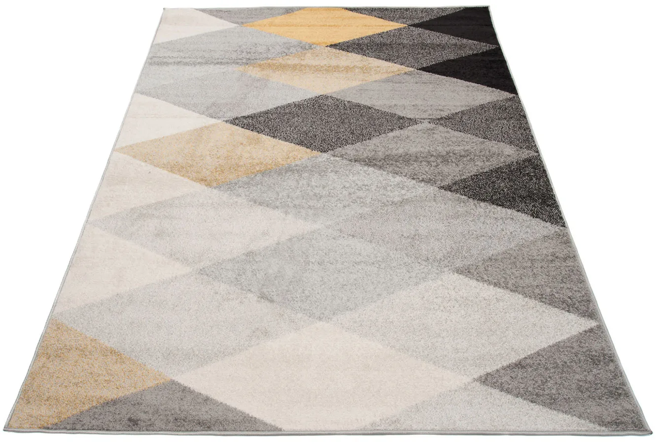 Szaro Żółty Nowoczesny Dywan D3-N00