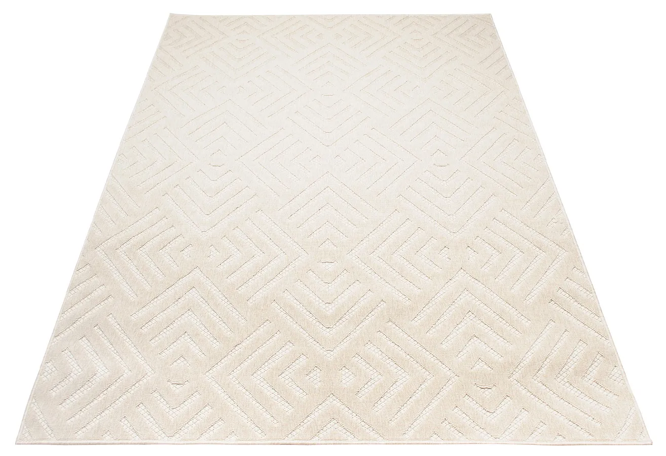 Kremowy dywan sznurkowy w stylu skandynawskim M8-E54