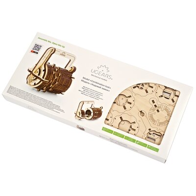 UGEARS 70017 - Combination Lock, 3D drewniany zestaw bez kleju