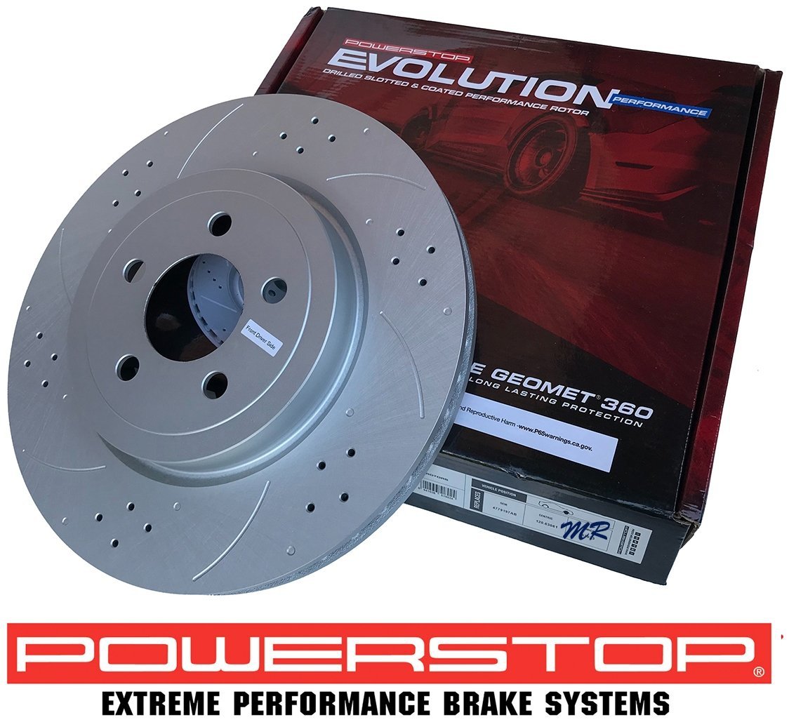 Przednia WIERCONA NACINANA tarcza hamulcowa 345mm POWERSTOP EVOLUTION Dodge Challenger 2009-