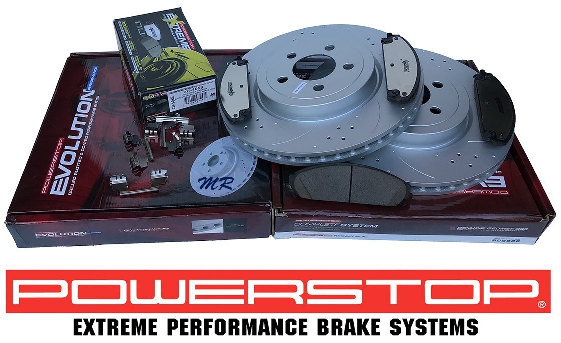 Przednie klocki EXTREME Z26 + WIERCONE NACINANE tarcze hamulcowe 345mm POWERSTOP XL Dodge Charger