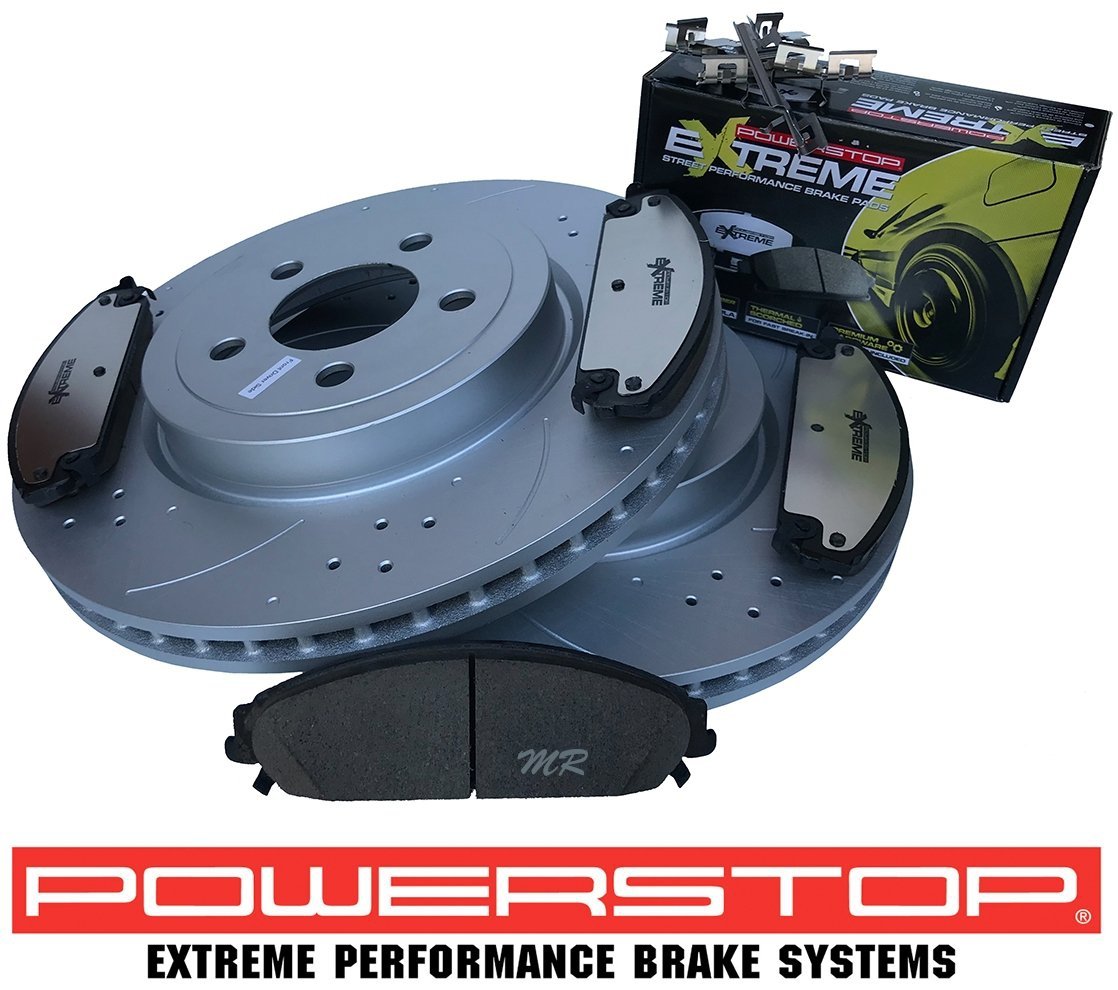 Przednie klocki EXTREME Z26 + WIERCONE NACINANE tarcze hamulcowe 345mm POWERSTOP XL Chrysler 300C