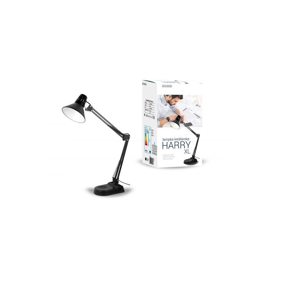 INQ Lampka biurkowa INQ Harry, E27, czarna, 40 W