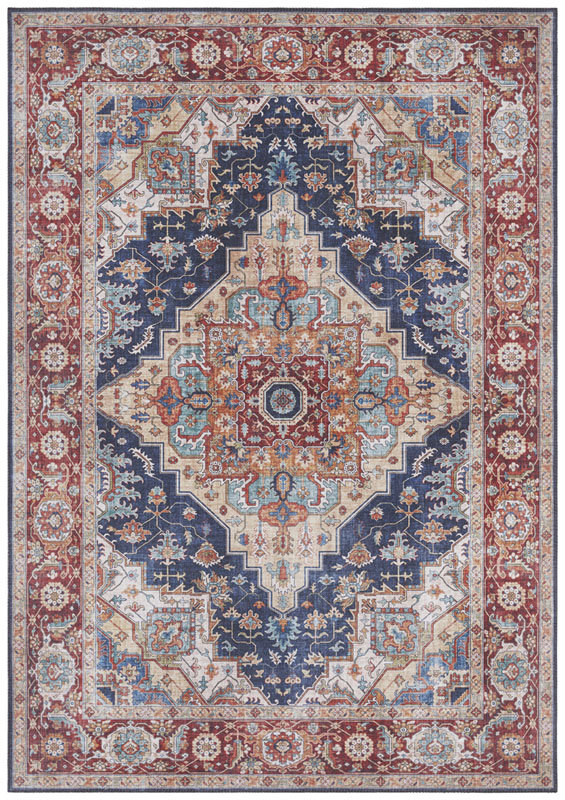 Czerwono-granatowy dywan Nouristan Sylla, 200x290 cm