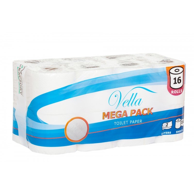 Papier Toaletowy 2 Warstwy Vella Mega Pack 16 Rolek