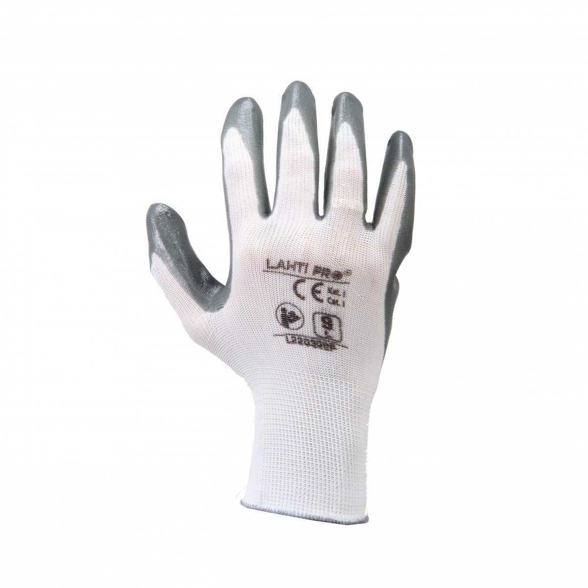 LAHTI PRO Rękawice nitryl szaro-białe rozmiar 9 L220309K LPL220309K
