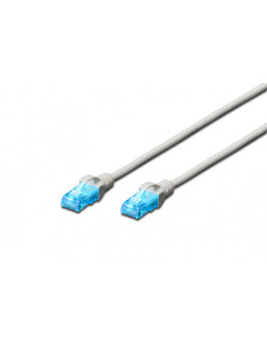 Kabel krosowy (patch cord) RJ45-RJ45, kat.5e, U/UTP, AWG 26/7, PVC, 1.5m, szary, 1szt
