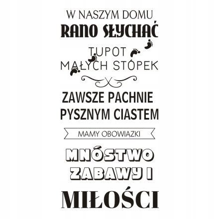 Napis na ścianę naklejka ..tupot małych stópek 164, 200x100 cm