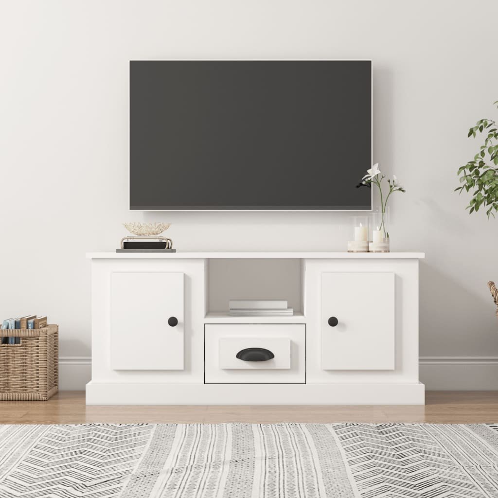 vidaXL Szafka pod TV, biała, 100x35,5x45 cm, materiał drewnopochodny