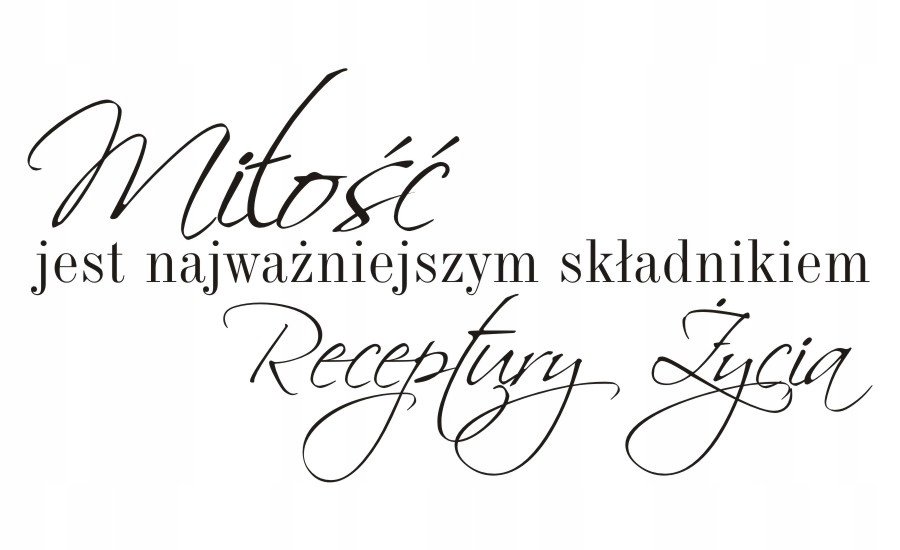 Napis na ścianę, naklejka - Miłość jest... - 57, 240x120 cm