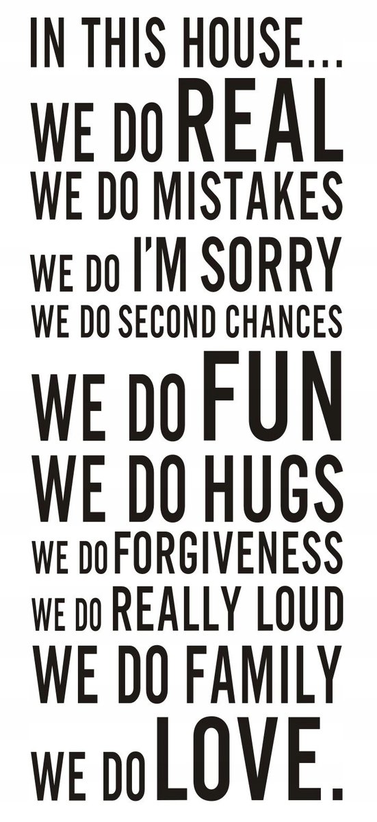 Napis na ścianę naklejka - In this house... 26, 200x100 cm