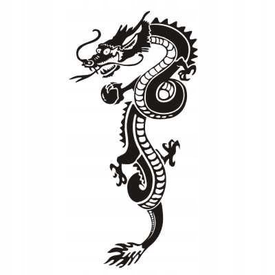 Naklejka na ścianę dragon tribal azja Smok 3, 95x48 cm