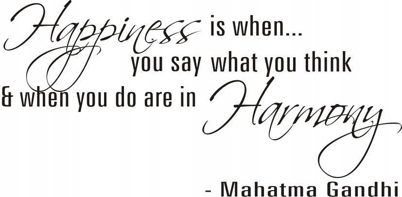 Napis na ścianę naklejka szczęście Happiness 117, 200x100 cm