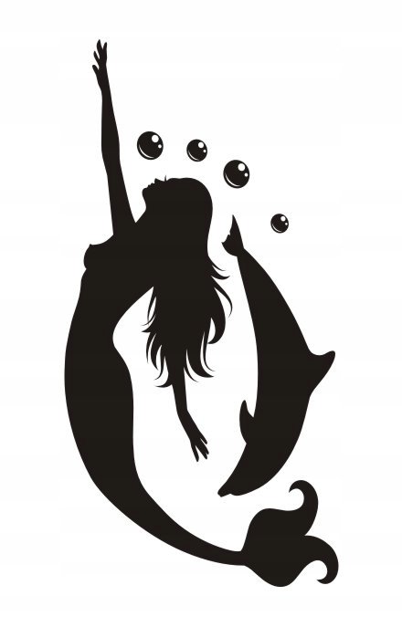 Naklejka na ścianę dla dzieci rybki Syrenka Rikki, 100x50 cm