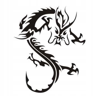 Naklejka na ścianę dragon tribal azja Smok 4, 59x48 cm