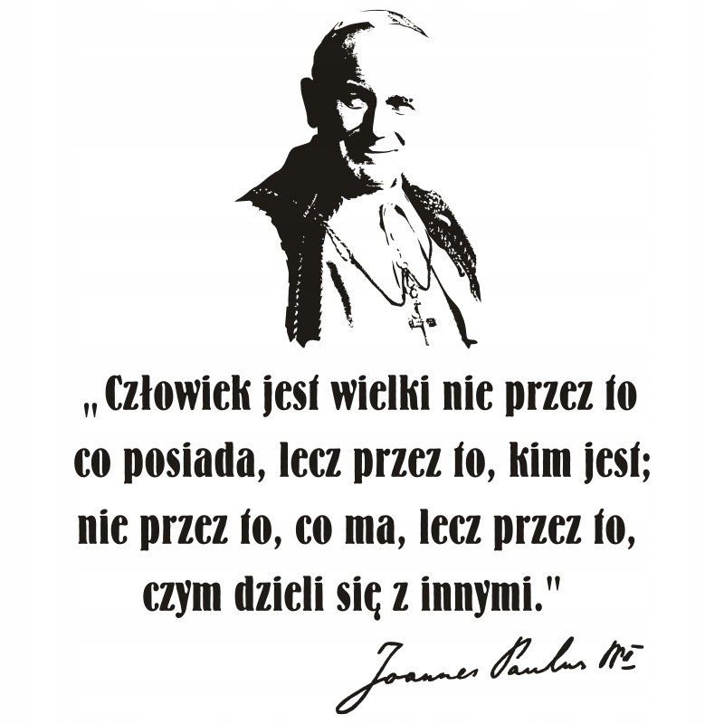 Napis na ścianę naklejka Papież Jan Paweł II - 266, 144x120 cm
