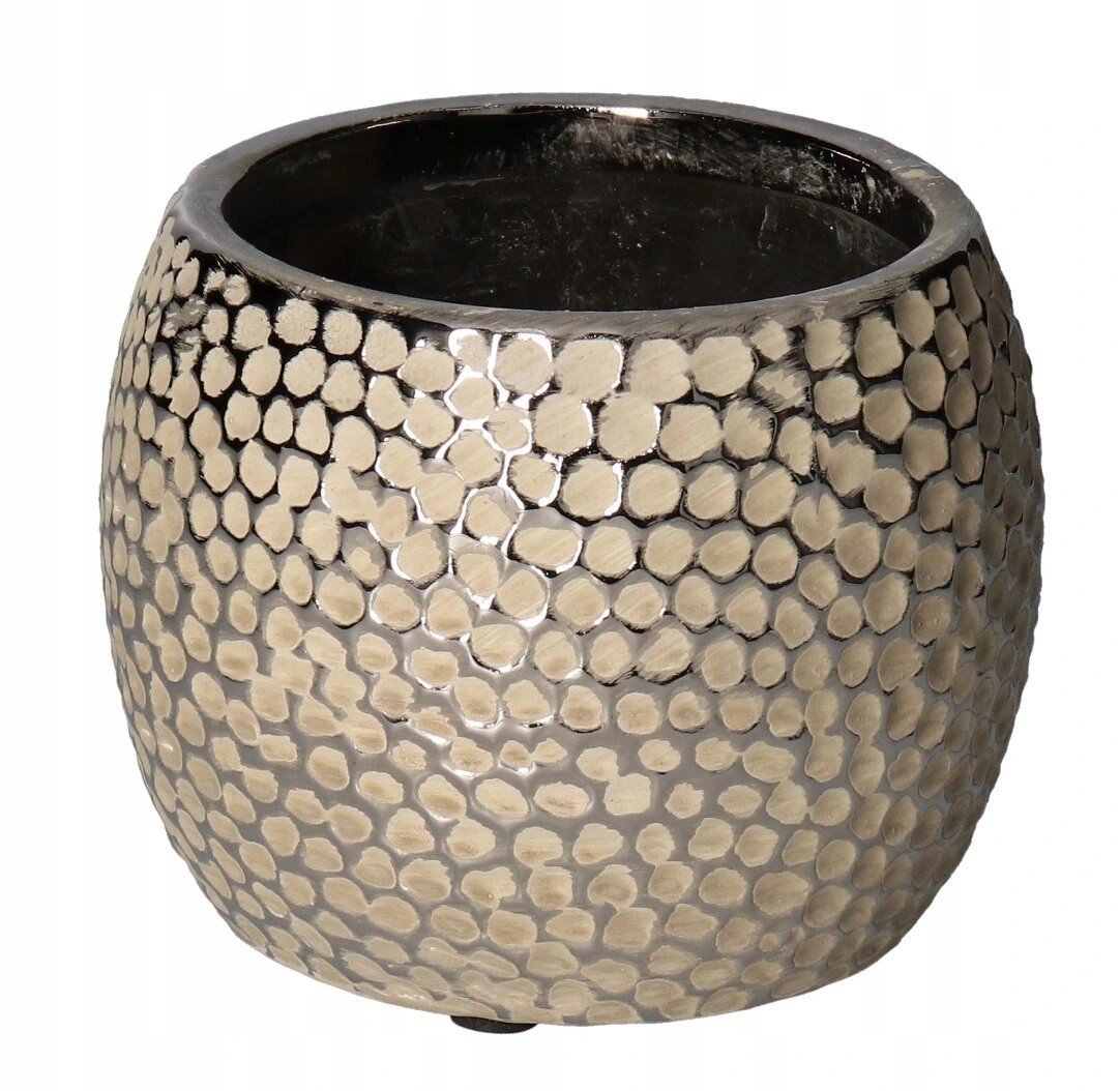 Doniczka Osłonka Ceramiczna Srebrna 9cm Doniczki