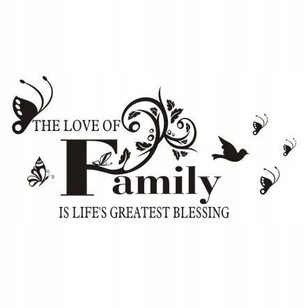 Napis na ścianę naklejka The Love Of Family 173, 200x100 cm