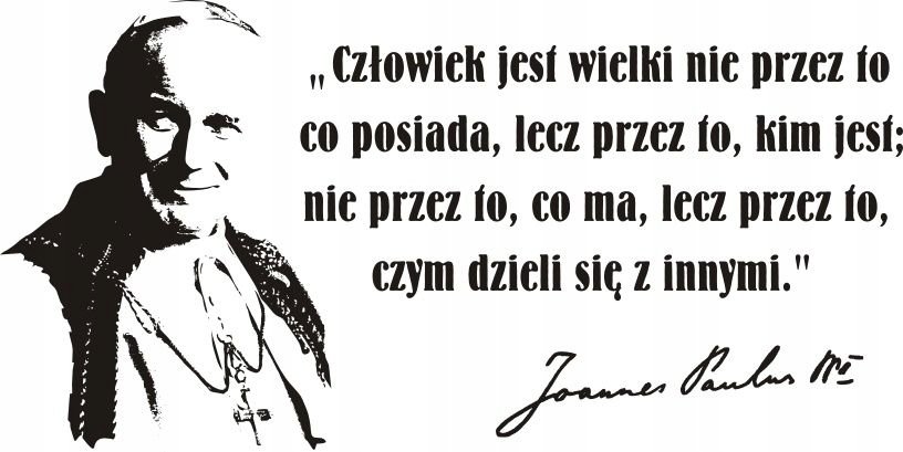 Napis na ścianę naklejka Papież Jan Paweł II - 76, 200x100 cm