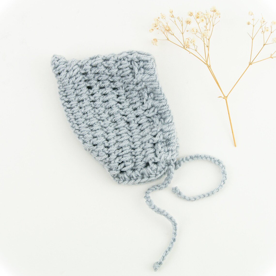 Czapka z włóczki/Przytullale dla lalek Miniland 32cm, szary