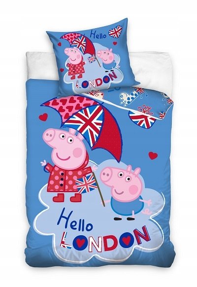 Pościel 140x200 Świnka Peppa Pig George Londyn