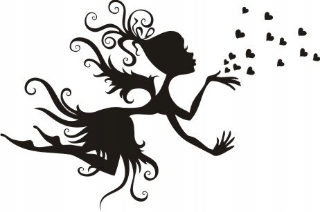 Naklejka na ścianę dzieci serca Serduszkowa wróżka, 120x98 cm