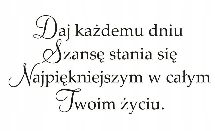 Napis na ścianę naklejka - Daj każdemu dniu... 54, 200x100 cm