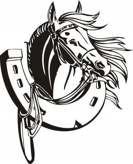 Naklejka na ścianę koń konie jeździectwo Podkowa, 140x110 cm