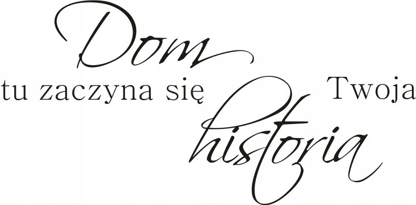 Napis na ścianę naklejka - Dom historia Twoja - 95, 240x120 cm