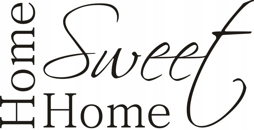 Napis na ścianę, naklejka - Home sweet home - 92, 240x120 cm