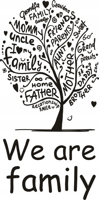 Napis na ścianę, naklejka - We are family - 148, 240x120 cm